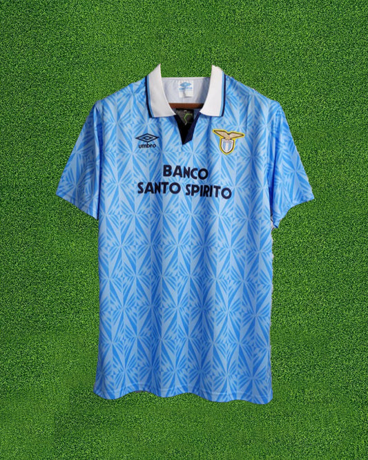 Camiseta Lazio 1a Equipación Temporada 1991 color Azul